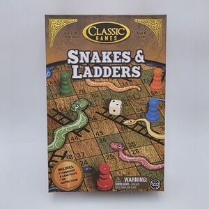 Snakes And Ladders By Classic Games 2 To 4 Players Ages 6+ Family Fun - Complete